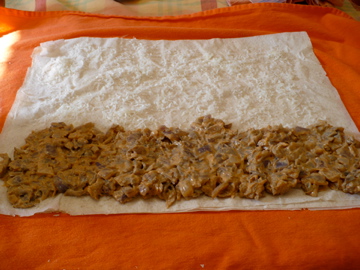 Shikes Haines - phyllo dough with mushroom filling