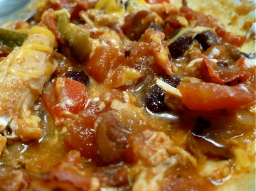 Shikes Haines - TomatO, TomatillO, Onion and Pepper Stew