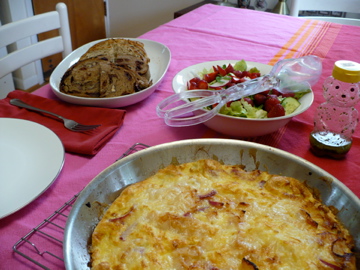Radish Onion and Apple Fritatta