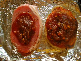 Lampman; pork chops before baking