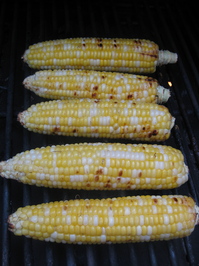 Marble sweet corn on the grill