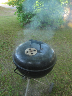 lampman, smoking weber grill