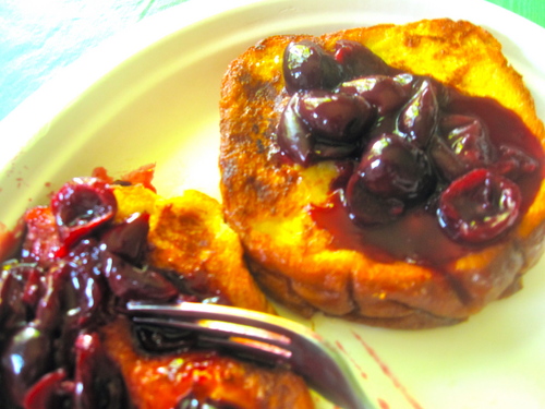 lampman, french toast with traverse city cherry sauce