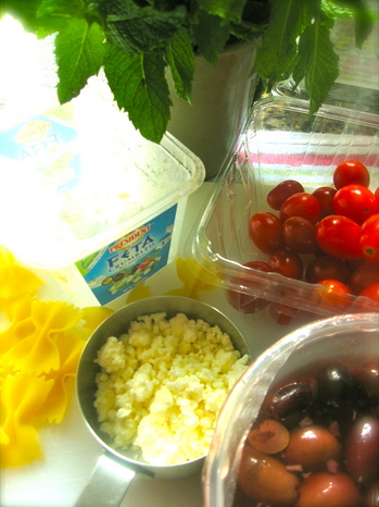 lampman, ingredients greek pasta salad feta and mint