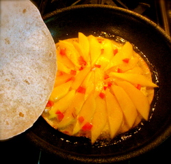 lampman, frying mango quesidilla