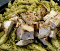 Shikes Haines - Pesto pasta with grilled chicken at What's Cooking Ann Arbor