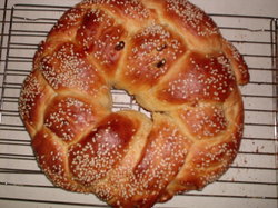 Bilyeu Challah Cooling on Rack.JPG