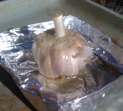 Borden - prepped garlic for roasting from cornman farms
