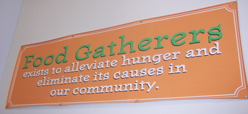 Borden - Food Gatherers mission statement sign