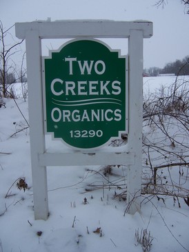 Borden - sign of Two Creeks Organics