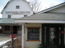 Borden - Westwind Milling Company building with storefront