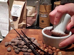 Borden - grinding cacao by hand