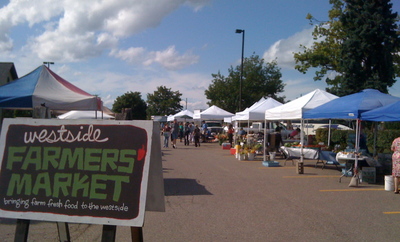 Borden - Westside Farmers Market sign in front of market