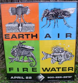 Earth, Air, Fire, Water Earth Day poster