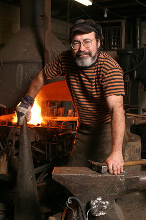 welded horseshoe art. piece - a welded sword