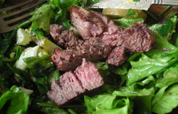 Borden - Lamb Farm beef on top of salad