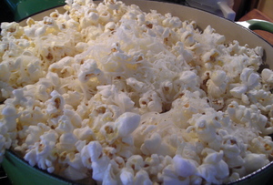 Borden - cheese melting on top of popcorn