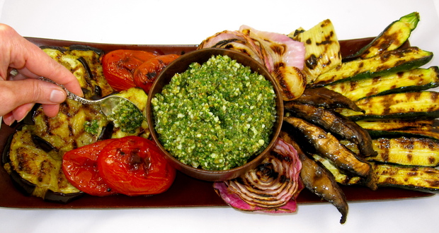 mixedgrilledvegetableswithdillalmondpesto.JPG