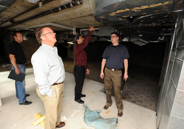  installing geo-thermal heating system in downtown Ann Arbor building