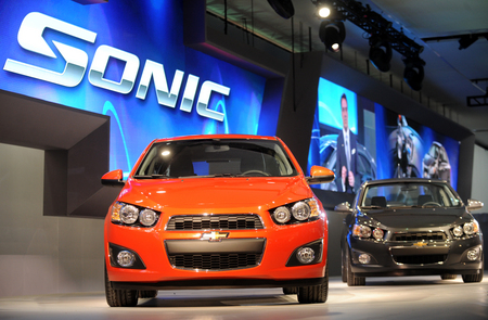 GM introduced the subcompact Chevrolet Sonic today at the Detroit auto show