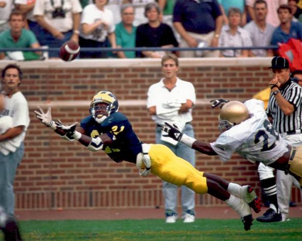 DESMOND HOWARD RP SIGNED 8X10 PHOTO MICHIGAN WOLVERINES THE CATCH VS ND 
