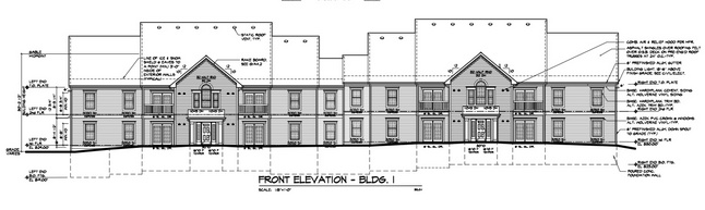 building elevation drawing for Burton Commons as presented in 2011.