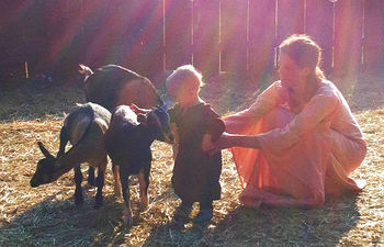 Dr Alexander- September 2013- power of touching animals- goats.jpg