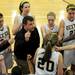 Dexter girls basketball coach Scott Tocco talks to the team during a time out. Angela J. Cesere | AnnArbor.com