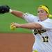 Michigan freshman Haylie Wagner pitches against Penn State. Angela J. Cesere | AnnArbor.com
