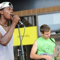 19-year-old David "Delegate" Clair, left, and 17-year-old Ryan Shea perform during the AnnArbor.com Summer Concert Series on the patio on Friday afternoon. Angela J. Cesere | AnnArbor.com