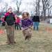 Nickolas Hurd races his younger sister Olivia during the Jaycees Easter Egg Scramble and Marshmallow Drop at Frog Island Park in Ypsilanti on Saturday March 23. Courtney Sacco I AnnArbor.com 