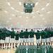 The Huron varsity basketball team liens up for the national anthem before the start of the last game of the regular season against Bedford.
Courtney Sacco I AnnArbor.com 