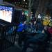 Fans watch the Wolverines play Syracuse in the Final Four game on the patio at the Brown Jug Restaurant on South University Avenue in downtown Ann Arbor. Courtney Sacco I AnnArbor.com  