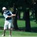 Saline's Alex Derksen makes a chip shot on the 10th hole during the golf match at the University of Michigan golf course Wednesday May, 1.
Courtney Sacco I AnnArbor.com   