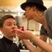 Cast members put on makeup before Friday night's performance of 'Shrek the Musical'.
Courtney Sacco I AnnArbor.com   
