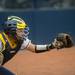 Wolverines sophomore Lauren Sweet tires to catch the ball during the third inning of their game against Valparaiso Friday May 17.
Courtney Sacco I AnnArbor.com    