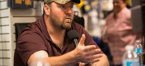 Former Wolverines football player Glen Steele speaks during the Mott Takeover telethon on WTKA at the MDen Friday May 17.Courtney Sacco I AnnArbor.com
