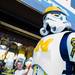 The Michigan storm trooper stands outside the M Den in Ann Arbor on Wednesday, July 10. 
Courtney Sacco I AnnArbor.com    