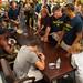 Former Wolverines basketball players Trey Burke, Tim Hardaway Jr, and Josh Bartelstein sign autographs at the MDen in Ann Arbor, Saturday, August, 24.
Courtney Sacco I AnnArbor.com   