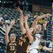 Wolverines Rachel Sheffer goes for a rebound against Valparaiso during thursday nights game.
Courtney Sacco I AnnArbor.com 