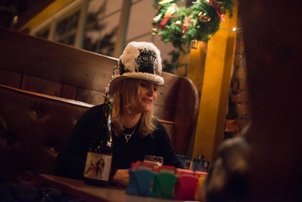 Diana Salin along with her husband celebrates New Year's Eve as well as their 11-year anniversary at Corner Brewery in Ypsilanti Monday, Dec. 31.
Courtney Sacco I AnnArbor.com