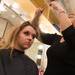 Hannah Hesseltine has her hair done backstage before the Futurestars Finals at Pioneer High School Saturday, Jan 19.
Courtney Sacco I AnnArbor.com  
