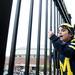 Enrique, seven, and Emilio, ten, Alcantar watch as the Michigan marching band approaches the stadium on Saturday. Daniel Brenner I AnnArbor.com
