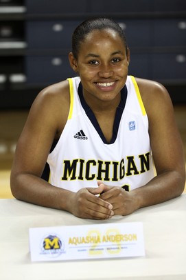 Aquashia Anderson poses for a photo at the University of Michigan's men and women's media day Tuesday October 11, 2011. Jeff Sainlar I AnnArbor.com