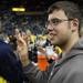 Michigan sophomore Colin Jokisch slaps hands with a few players as Michigan took on Ferris State at the Crisler Arena Friday November 11, 2011. (AP Photo/AnnArbor.com, Jeff Sainlar I AnnArbor.com)