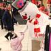 Laura Allen,2, gives Frosty the Snowman a high five as Santa Claus' bus tour stopped in at the Macy's in Briarwood Mall Tuesday  December 6, 201. The purpose of the bus tour is to raise awareness of Macy's Believe campaign, which benefit?s Make-A-Wish.  Jeff Sainlar I AnnArbor.com
