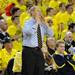 Michigan head coach John Beilein gives directions to his team from the bench. Angela J. Cesere | AnnArbor.com
