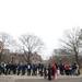 People wait in line along E. Jefferson St. in-between the Fleming Administration Building and the Literature, Science and the Arts building for tickets to see President Barack Obama speak.  Angela J. Cesere | AnnArbor.com
