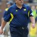 Michigan head coach Brady Hoke walks down the sideline during the football game against San Diego State at Michigan Stadium on Sept. 24, 2011. Angela J. Cesere | AnnArbor.com