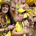 Michigan sophomore Sara Knysh cheers during the football game against San Diego State at Michigan Stadium on Sept. 24, 2011. Angela J. Cesere | AnnArbor.com